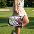 thumbnail image 3 of COEQINE Golf Cart Accessories Seat Covers with 4 Pockets, Foldable Design for Easy Carry Quilted Towel Seat Cover Easy to Install for EZGO Yamaha Club Cars, Red Gray Palm Leaf, 3 of 8