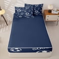 thumbnail image 4 of Castle Fairy Minimalist Soccer Print Zipper Twin Comforter Sets with Fitted Sheet and 2 Pillowcases, Sport Theme Zipper Bedding Set, Navy White,4-Piece,Navy Blue Reversible, 4 of 6