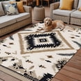 Abstract Weaving Pattern Outdoor Rug, Brown Ethnic Style Retro Art Non ...