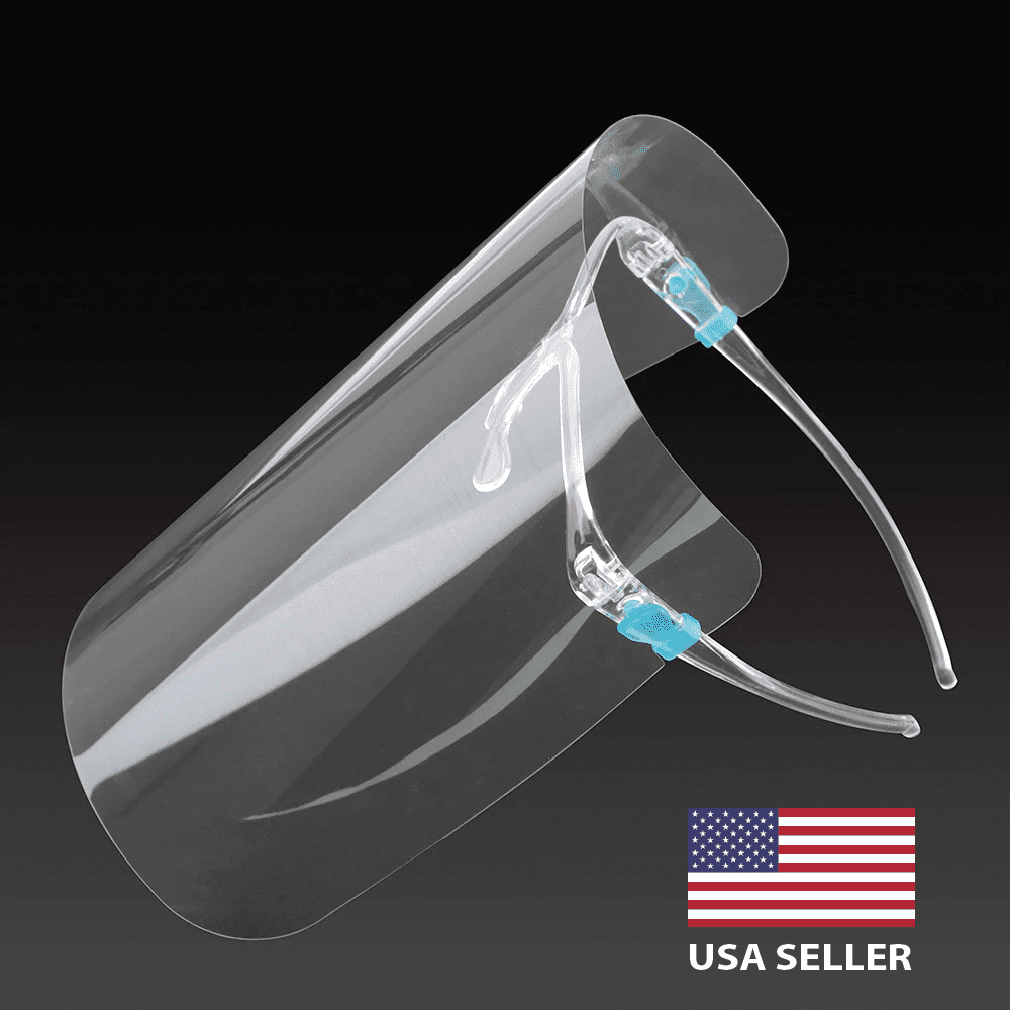 Safety Face Shield, Transparent Reusable Glasses, Full Face Protective Visor with Eye & Mouth Protection for Women Men