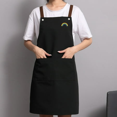 

Soumake Cooking Apron Waterproof Wide Application with Pockets Oil Proof PVC Apron for Home