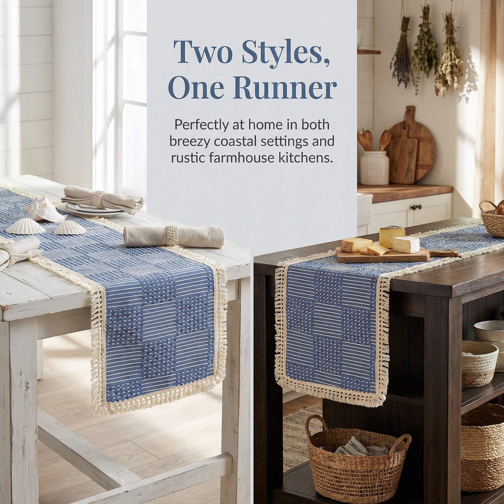 Unique Bargains Birthday Decorations Tassel Kitchen Table Runner Navy Blue 13x63in