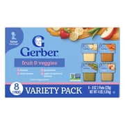 Gerber 2nd Foods Baby Food, Fruit & Veggies Puree Classics, Variety Pack, 4 oz Tub (16 Pack)