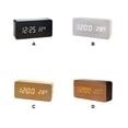 thumbnail image 3 of Cateissary Despertador LED Digital de madera para mesita de noche, relojes electrónicos de escritorio, decoración, pantalla de temperatura, sala Decoración del hogar Madera Marrón, 3 of 6