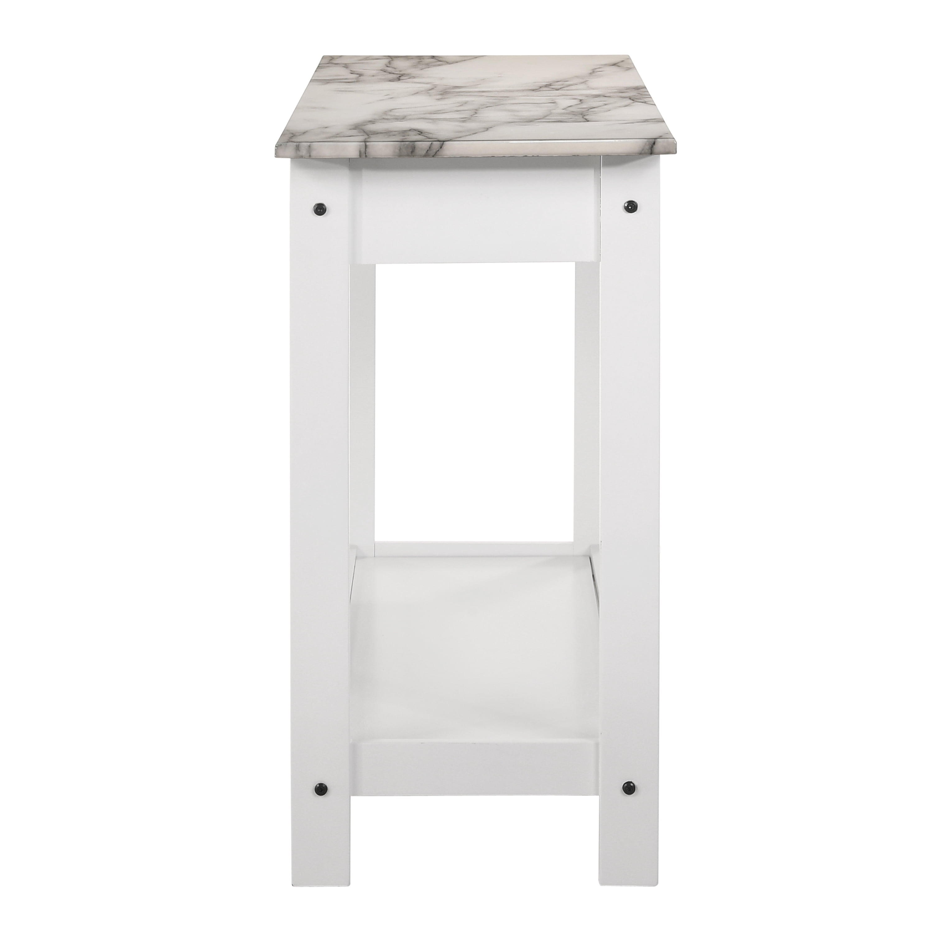Furniture of America Umbra 1-Drawer and 1-Shelf Wood White Sofa Table