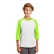 thumbnail image 1 of Camiseta Sport-Tek YT200 Raglan Blanco/Lima Amortiguador M, 1 of 1