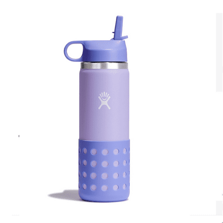Hydro Flask Wide Mouth 20 oz Wisteria Stainless Steel Kids Water Bottle with Straw Cap
