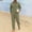 Army Green men plus size 2 piece outfits a1, variant on Cagogo Men Plus Size 2 Piece Outfits Collared Long Sleeve Shirt Wide Leg Drawstring Pants Casual Sets Solid Basic Loungewear Vacation Travel, Black S
