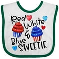 thumbnail image 3 of Inktastic 4th of July Red, White and Blue Sweetie Cupcakes and Stars Boys or Girls Baby Bib, 3 of 4