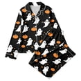 thumbnail image 2 of WOYY Girls Halloween Pajama Set Long Sleeve Button Down Shirt Pants Nightwear, Sizes 3-14, 2 of 6