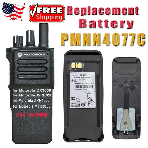 PMNN4077C Replacement Battery for Motorola DR3000, DP3400, DGP6150 , MTR2000, DP3401,MTR3000, XPR4380, XiRP8208 Two Way Radios 2200mAh Li-ion Battery