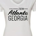 thumbnail image 4 of Inktastic From Atlanta Georgia in Black Distressed Text Women's V-Neck T-Shirt, 4 of 5
