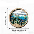 thumbnail image 2 of Luoshdecor Boho Wall Art Decor,Round Wooden Hollow Out Ocean Animal Wall Hanging Ornaments for Bedroom Living Room Decor, 2 of 6