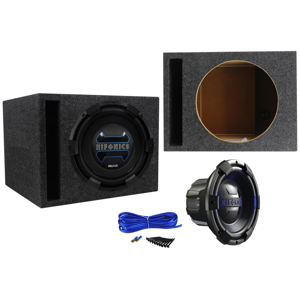 Hifonics Brutus BRX12D4 12" 900w Car Subwoofer + Vented Sub Enclosure