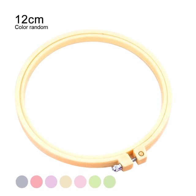 facefd Embroidery Frame Plastic Circle Cross-Stitch Hoop Ring Home Handmade DIY Tool, Inner diameter 12cm Color Random
