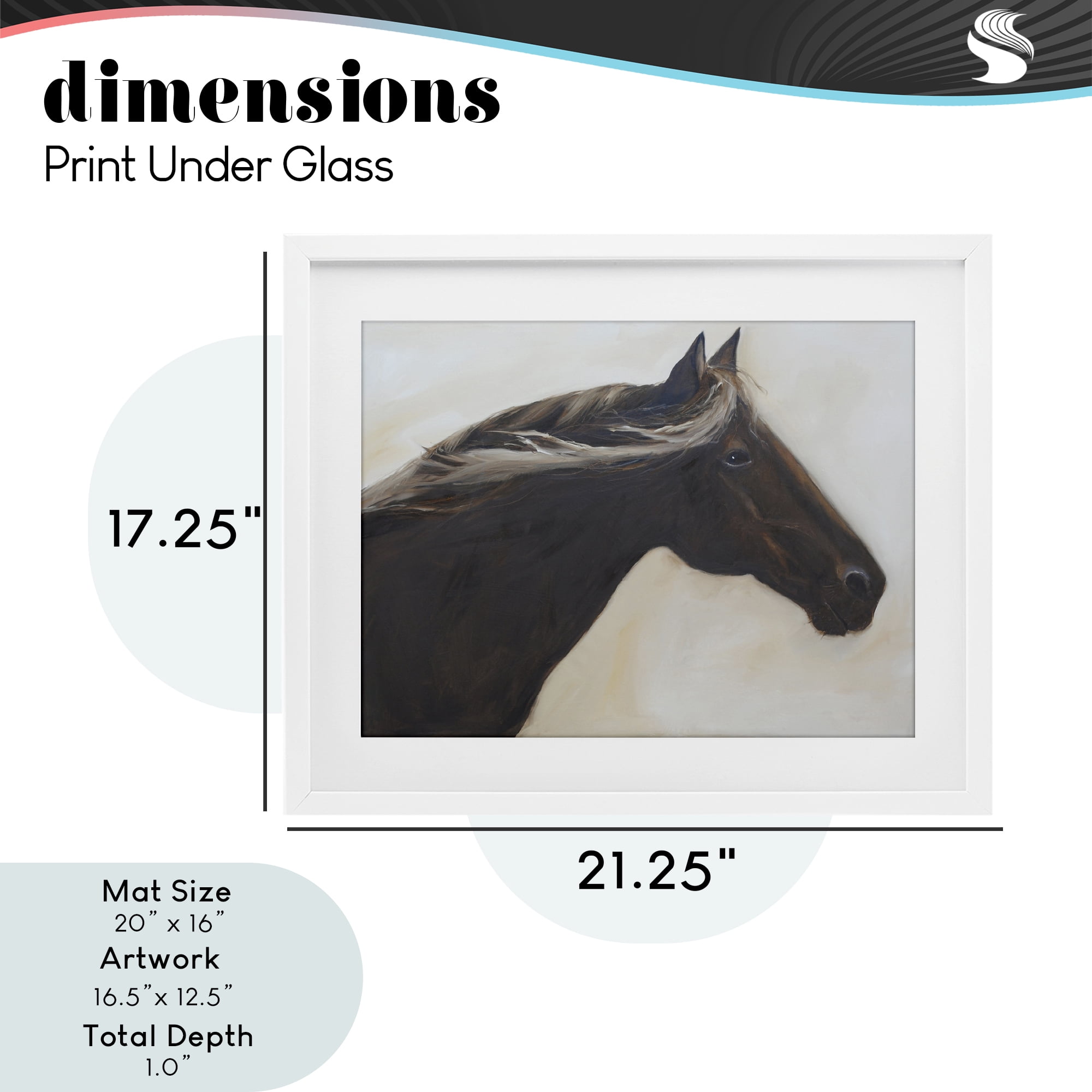 Stupell Industries The Mare In Profile White Framed Print Under Glass, design by Jadei Graphics