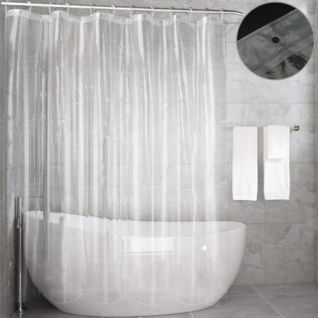 Popeven Clear Shower Curtain Liner,Mold&Mildew Resistant Waterproof Anti-bacterial 72x72 Inch Eco-Friendly, PVC Free, Non -Toxic , Odorless Bathroom Curtain for Bathtub or Shower Stall (Best Anti Mould Shower Curtain)