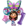 thumbnail image 4 of Globo con números en color rosa y morado para casa de muñecas Gabby, decoración para fiesta de cumpleaños de niña, suministros para baby shower, juegos de globos de juguete para niños, 4 of 5