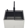 thumbnail image 6 of White Freestanding Bathroom Sink Vanity with Storage Cabinet, White, 201 Stainless Steel & Wood, Hot-Cold Faucet, Soap Dispenser, Drain Basket, Overflow Hole, 19.7"x15.8"x30.7", Modern, Easy Assembly, 6 of 20