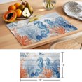 thumbnail image 6 of Blue Red Seahorse Coastal Placemats Set of 8 Summer Beach Coral Nautical Wood Place Mats Indoor Wipeable Table Mats Washable Dining Table Placemats for Kitchen Holiday Party Home Decor 13x19 Inch, 6 of 9