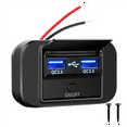 2Pcs 12V RV USB Outlet, 36W Dual QC3.0 USB Car Charger Socket Power