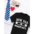 thumbnail image 3 of New Dad Rookie Department T-Shirt - Gifts for New Fathers - Fun and Comical First-Time Dad Shirt - Father's Day or Baby Shower Present - Available in Various Sizes and Colors, 3 of 6