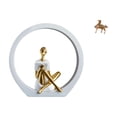 thumbnail image 1 of Estatua de niña, figura de mujer, decoración, arte abstracto, escultura, figura de caballo, adorno de animal, resina, latón, decoración creativa, adec, 1 of 8