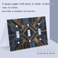 thumbnail image 3 of Yayeee Toggle Light Switch Wall Plate 3-Gang 6.37"x4.48" Decorative Outlet Cover, Elegant Geometric Pattern, 3 of 7