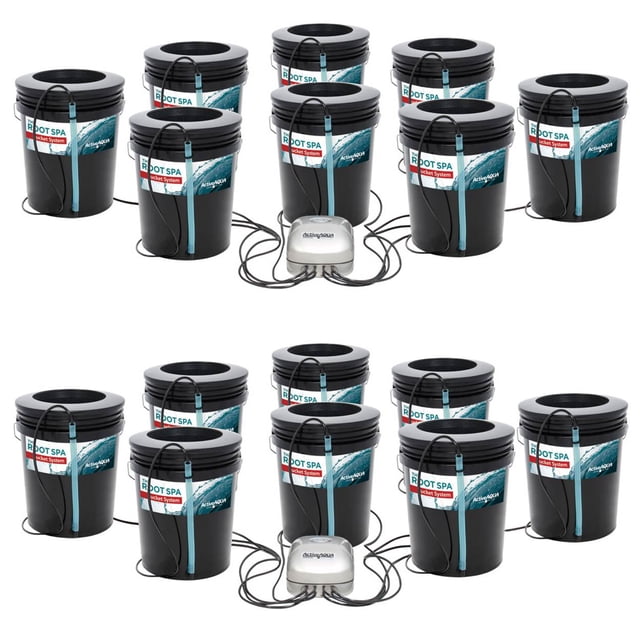 Active Aqua Root Spa Système de Culture en Eau Profonde 5 Gallons 8 Seaux (2 Pack)