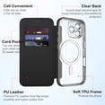 thumbnail image 5 of CASEFIV for iPhone 16 Pro Max Case,Compatible with Magsafe,Slim Fit Flip Protective PU Leather Wallet Case with RFID Blocking Card Slot Build-in Len Protector,Black, 5 of 7