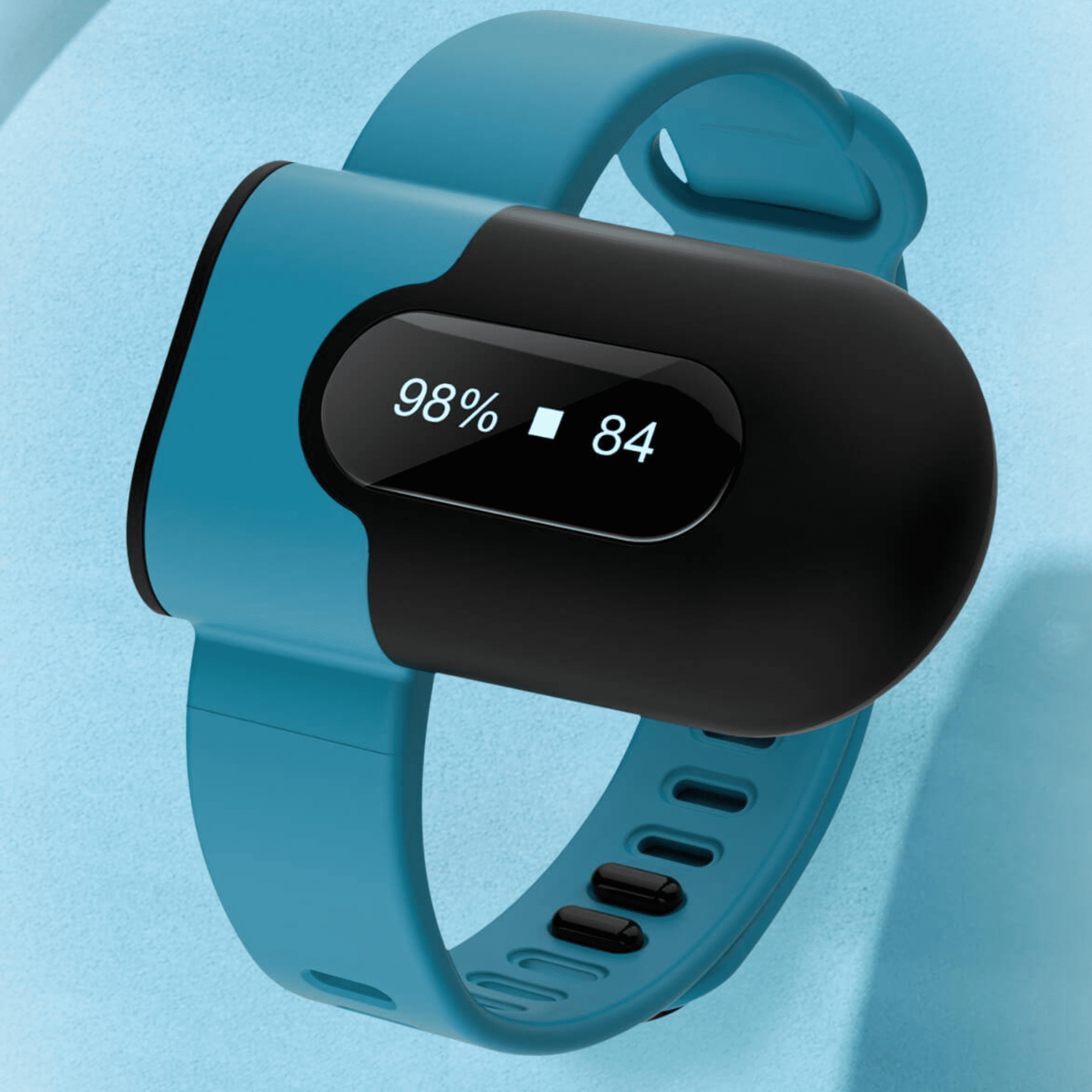 Open Box Vibeat Oxy U Wearable Wrist Pulse Oximeter, SPO2/HR Tracking, 16H Battery, Bluetooth, Free App - For Sports & Aviation