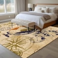 thumbnail image 4 of Large Area Rugs for Living Room Bedroom, Vintage Globe 6'x9' Rug Washable Carpet Runner Indoor Outdoor, Abstract Travel Adventure Compass Non Slip Floor Mats Rug for Kitchen, Playroom, 4 of 8