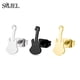 thumbnail image 2 of SMJEL-pendientes de guitarra con personalidad para hombre y mujer, aretes de acero inoxidable, joyería de instrumentos musicales de moda negra, 2 of 2