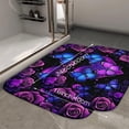 thumbnail image 2 of 1pc Butterflies and Roses Absorbent Non-Slip Bathroom Thickened Flannel Rug Decor,Soft,Quick Drying,Suitable For Indoor/outdoor Use,Bathrooms,Bedrooms,Kitchens,Terrace,Laundry Rooms,16"x24", 2 of 9