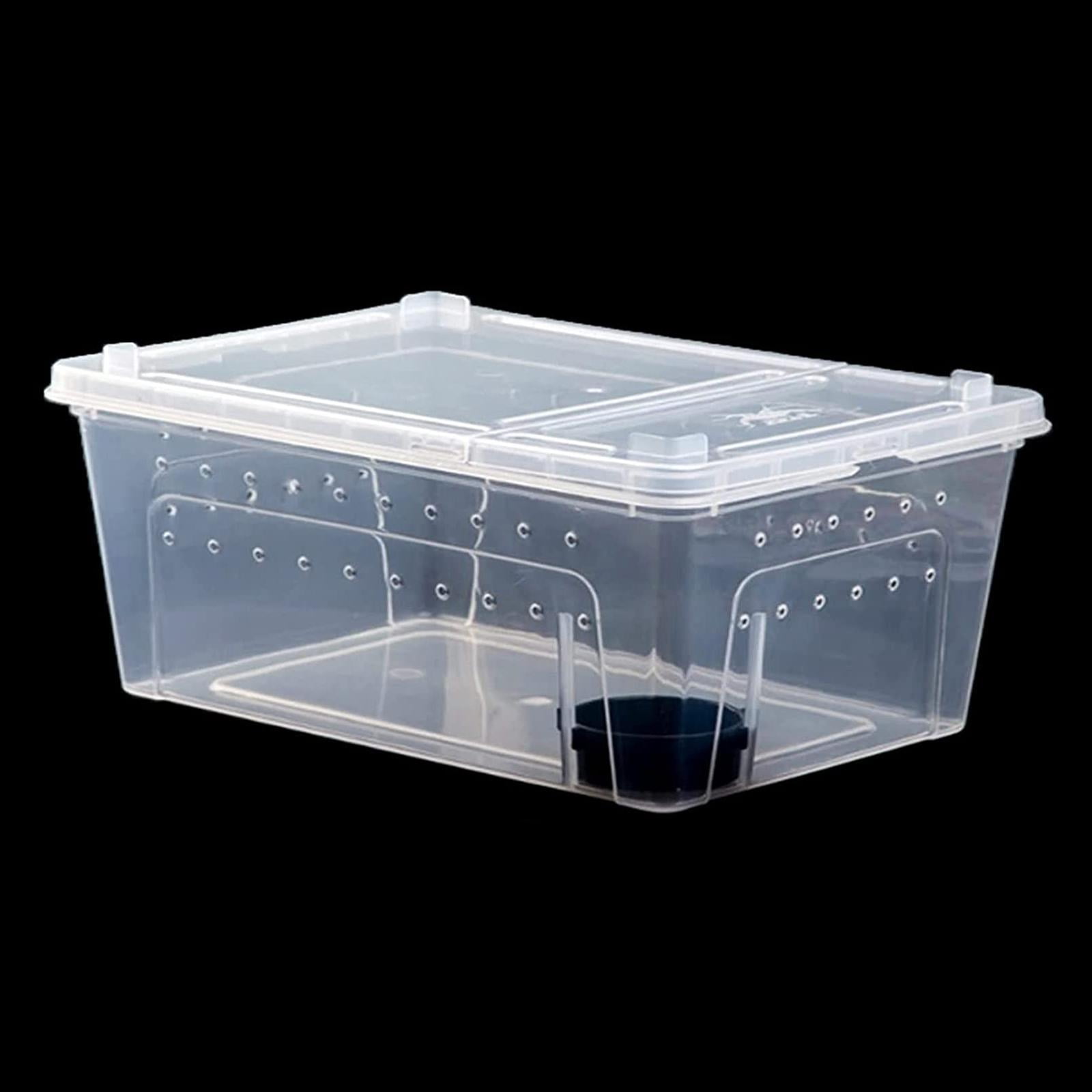 perfeclan Reptile Breeding Box Animal Habitat Cage with Small Vents Portable Reptile Terrarium Turtle Transport Container for Scorpion