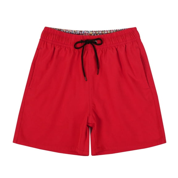 Zanarzt Little Kids Sports Shorts Toddler Boy Shorts Boys Cotton Short Soft Baby Casual Shorts with Drawstring Red,9-10Years
