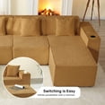 thumbnail image 5 of SOULART 133.84" boneless sectional couch,U shaped modular sectional sofa, cloud couches for living room, No Assembly Required, Brown, 5 of 15