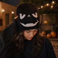 thumbnail image 4 of 22IN Halloween Pumpkin Knit Hat, Jack‑O‑Lantern Skull Cap, Warm Fall Winter Costume Accessory for Men Women Halloween Party &Daily Wear,E, 4 of 7