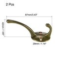 thumbnail image 2 of Dual Prong Coat Hooks Wall Mounted Retro Double Hooks Utility Antique Bronze Hook for Towel Key 87mm x 29mm x 42mm 2pcs, 2 of 3