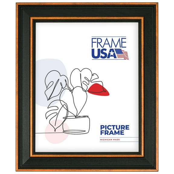 8x10 Picture Frame, Bronze Olympic Style 78238–100, 1.5 Inch Wood with Glass, Wall Display