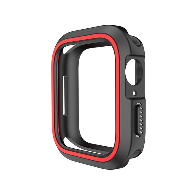 Housse de Protection en Silicone pour Montre Intelligente Compatible avec Apple Watch 40mm (Noir et Rouge)