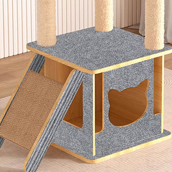 CATIEBYE Cat Climbing Mat Grey Polyester Self-Adhesive Scratch Pad for Cats 1 Set