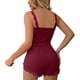 thumbnail image 3 of Gibobby sexy camisón de algodón Pijamas para mujer y niñas, conjunto de pijamas para mujer, pijamas de talla grande para mujer, pijamas informales, pantalones cortos con tirantes de encaje(Vino, M), 3 of 5