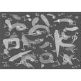thumbnail image 1 of Ahgly Company Indoor Rectangle Patterned Gunmetal Gray Area Rugs, 8' x 12', 1 of 6