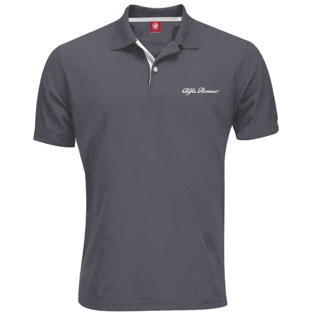 Playera Tipo Polo Alfa Romeo con logo en silicon