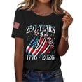 thumbnail image 2 of CIENVNSTG Women's 2026 Patriotic Short Sleeve Shirts Casual Crew Neck T-Shirt 250th Anniversary USA Shirt Star Flag Print 1776-2026 Birthday Celebration T-Shirt Soft Lightweight Black 2XL, 2 of 4