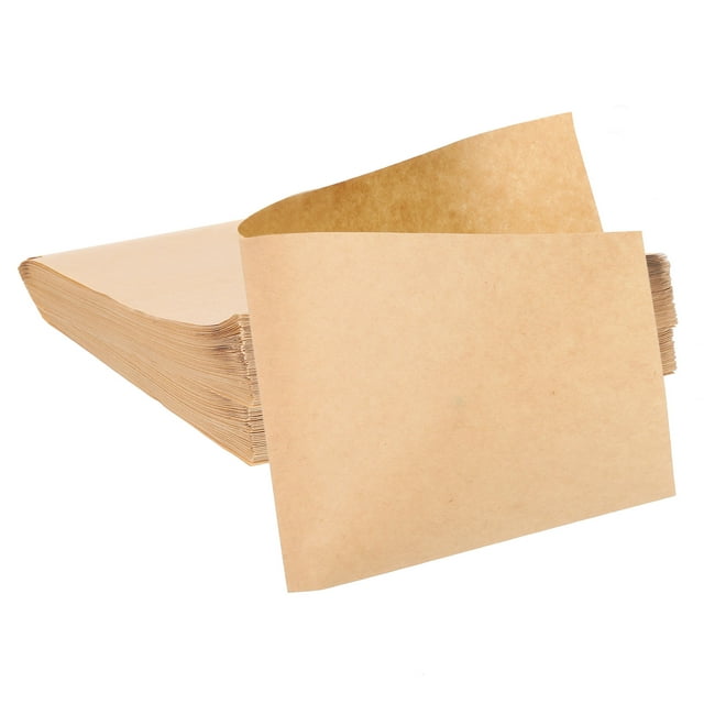 Uxcell 100Pcs Bolsas de Papel Kraft para Sándwich, 6.7 x 6.7 Pulgadas Bolsas de Papel para Galletas a Prueba de Grasa de Apertura Doble, Marrón