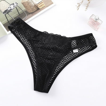 kpoplk Cheeky Underwear for Women Lace No Show Bikini Soft Breathe hipster panties S Black
