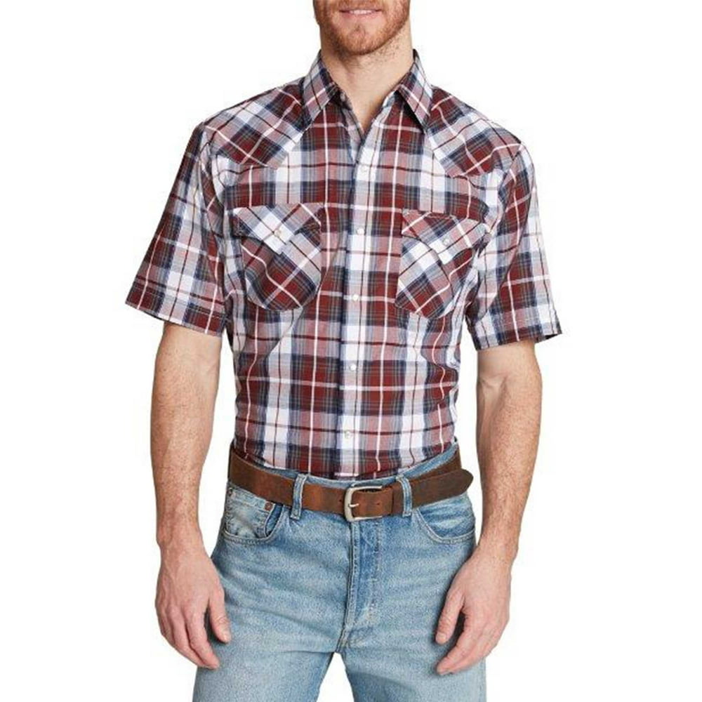 Ely Cattleman - Ely Cattleman Big and Tall Short Sleeve Western Plaid ...