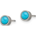 thumbnail image 2 of Titanium Brushed Turquoise 5mm Stud Earrings (5 X 5) Made In China tbe108, 2 of 5